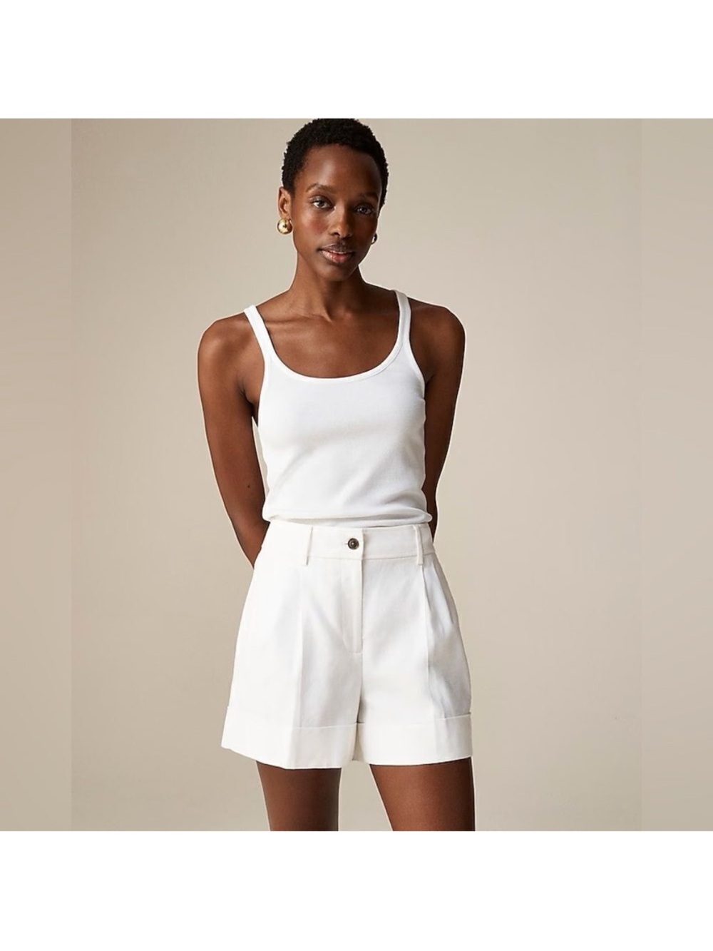 J. Crew Remi Tailored Short in Stretch Linen Blend. White. Women’s size 2 - Picture 4 of 13